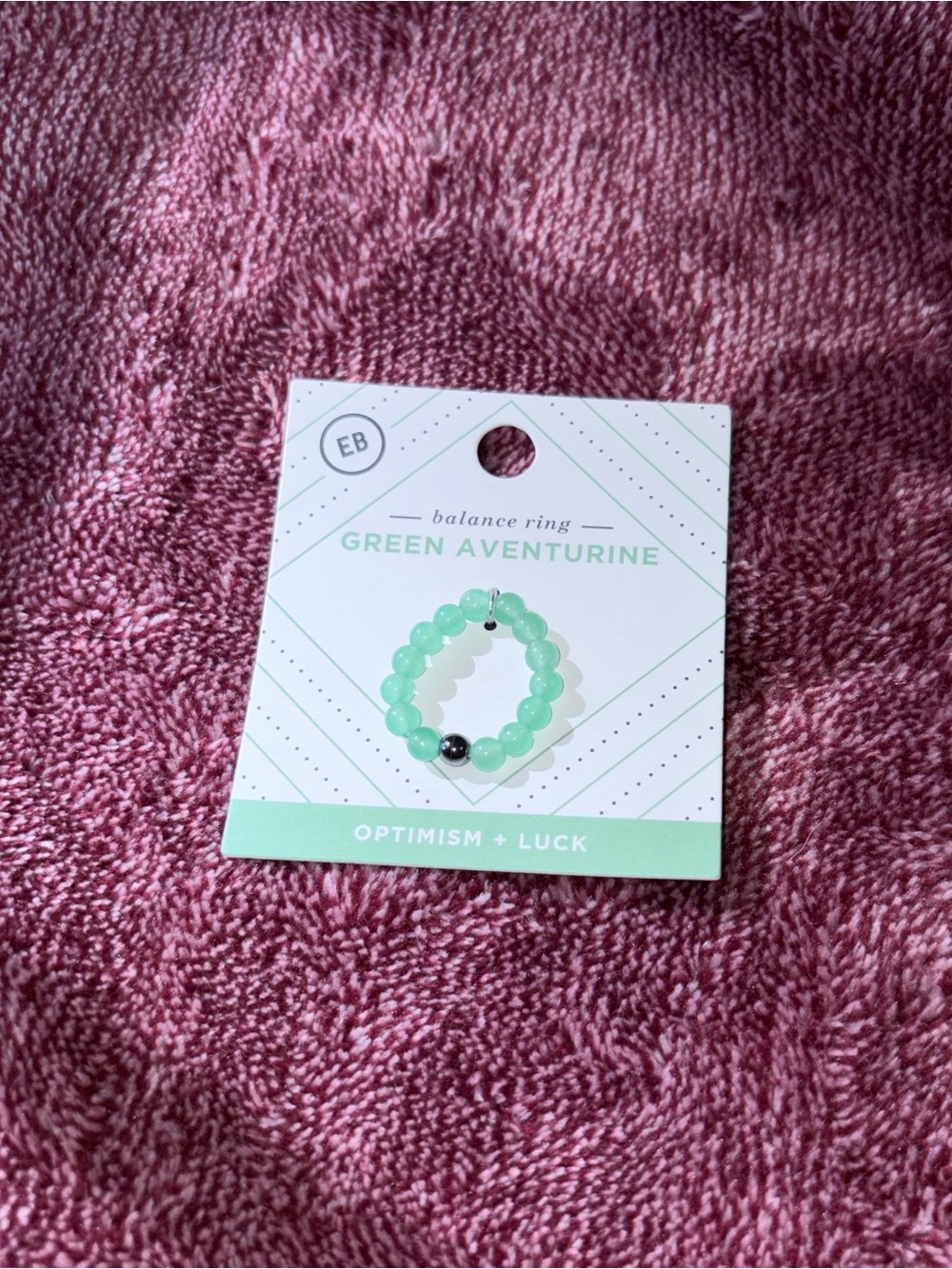 EARTHBOUND Green Aventurine Beaded Balance Ring with Silver Accent